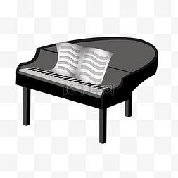 黑白五线谱图片_黑色钢琴五线谱插画