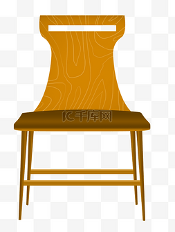 黄色的木质凳子图片_木质椅子卡通插画