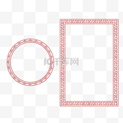 边框圆形红色图片_红色复古中国装饰框