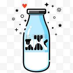 蓝色牛奶瓶图片_儿童牛奶饮品