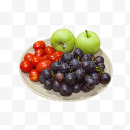 紫的图片_盘子里的新鲜水果