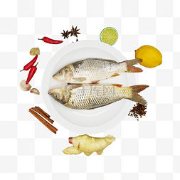 草鱼图片_盘子草鱼和调味品