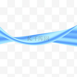 丝带漂浮图片_天蓝色清新流体丝带漂浮