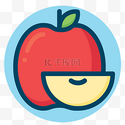 可爱风格食物矢量图标icon苹果