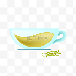 新鲜的龙井茶插画