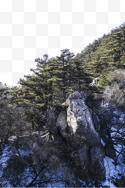 陡峭绿树成荫的山峰