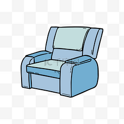 精美蓝色沙发插画