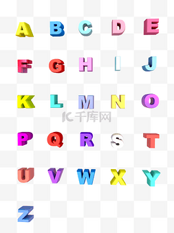 立体彩色英文字母图标