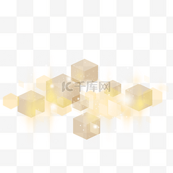金色的散景灯六角形正方形