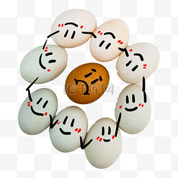 白皮鸡蛋图片_围成圈被孤立的鸡蛋