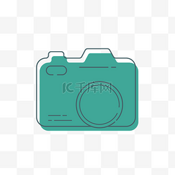 相机旅行图片_绿色相机图标