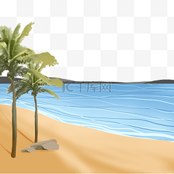 海滩椰子树海景