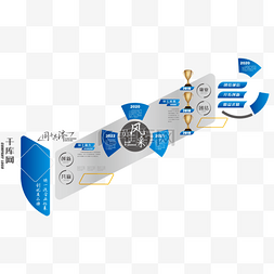 大气灰色图片_企业公司楼道文化墙团队建设蓝色