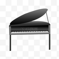 优雅的黑色钢琴插画