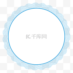 古典圆形中国风图片_中国风中式蓝色云纹圆形边框