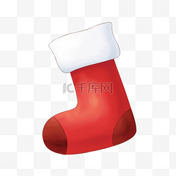 美丽冬季圣诞红白色圣诞袜装饰