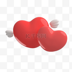 红心卡通png图片_红色立体3D爱心红心