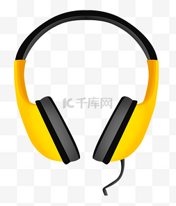黄色耳机装饰