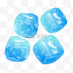 液体固体图片_蓝色透明冰块夏天