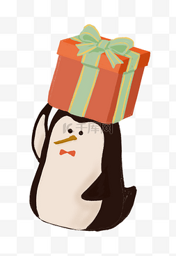 企鹅头顶礼物