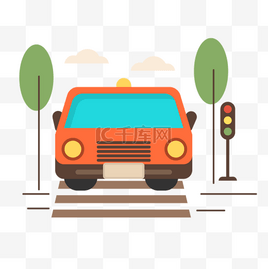 汽车过马路设计素材-汽车过马路模板设计-海报PNG图片下载-千库网