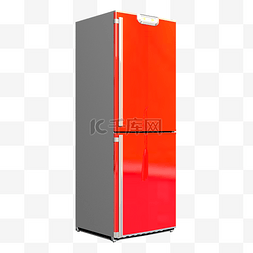 电冰箱免扣素材图片_红色的电冰箱