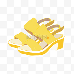 黄色小女生凉鞋
