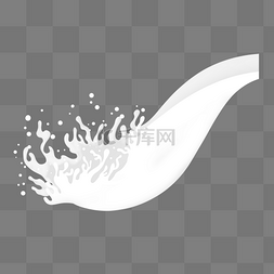 水花飞溅白色图片_飞溅液体仿真倾倒溅开的白色牛奶