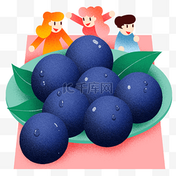 夏季美味蓝莓插画