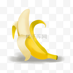 黄色香蕉图片_免抠卡通黄色香蕉