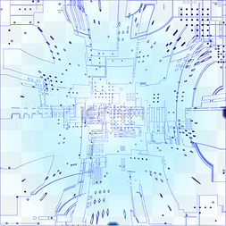 矢量网络图图片_蓝色科技网络图
