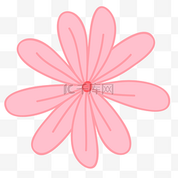 粉色的卡通花朵植物