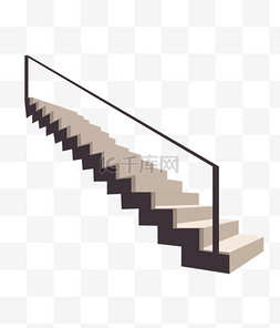 立体扶手楼梯插画