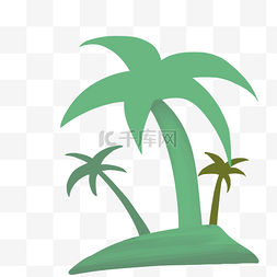 热带雨林椰子树卡通