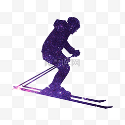 冬季运动健身滑雪剪影