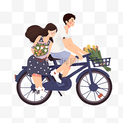 自行车彩色图片_彩色创意骑自行车的元素