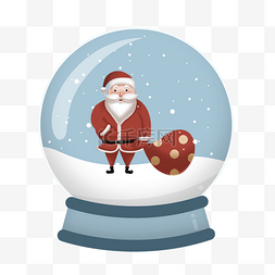 圣诞雪花水晶球图片_圣诞老人礼物雪花水晶球元素