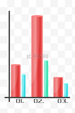 红色统计图表 