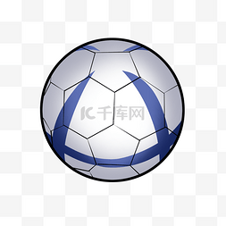 体育运动类蓝色条纹经典足球