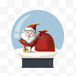 雪地上的圣诞老人礼物水晶球元素