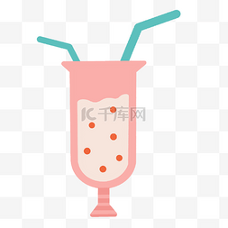 杯子吸管图片_粉色果汁杯子和吸管