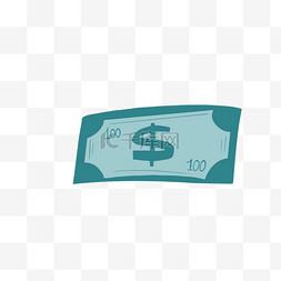 纸币卡通图图片_绿色美元纸币金钱装饰