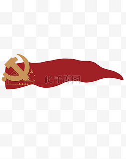枚红色袋子图片_建党党建标题框红色标题栏
