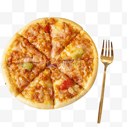 芝士披萨图片_美食披萨叉子