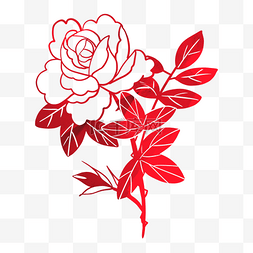 玫瑰花鲜花图片_红色玫瑰花剪纸