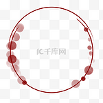 红色古典中国风圆形装饰边框纹理