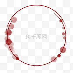 红色纹理中国风图片_红色古典中国风圆形装饰边框纹理