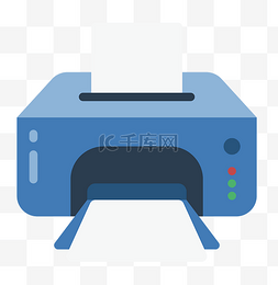 蓝色横杠纸张图片_蓝色办公打印机