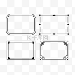 黑色边框矩形框图片_简约线条矩形书法框