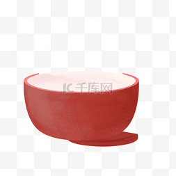 青花瓷碗勺图片_红色的大碗免抠图